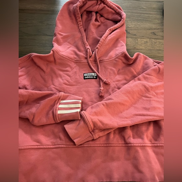 Adidas cropped hoodie. Pink mauve. super cute. - Picture 1 of 2